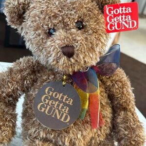 Gund Plush Bear with Multicolor Ribbon